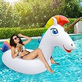 SUNACE Unicornio Flotador - Unicornio Hinchable Gigante Flotador Unicornio Hinchable Flotadores Piscina Unicornio con Válvulas Rápidas Inflable Unicornio para Adultos Niños