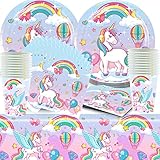 Doyomtoy - Juego de 20 servilletas para decoración de cumpleaños, unicornio