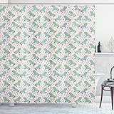 ABAKUHAUS Unicornio Cortina de Baño, Criatura Cuento, Material Resistente al Agua Durable Estampa Digital, 175 x 200 cm, Multicolor