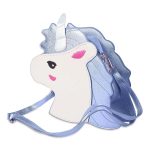 bolso con forma de cabeza de unicornio