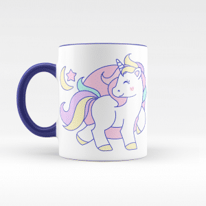 taza con unicornios